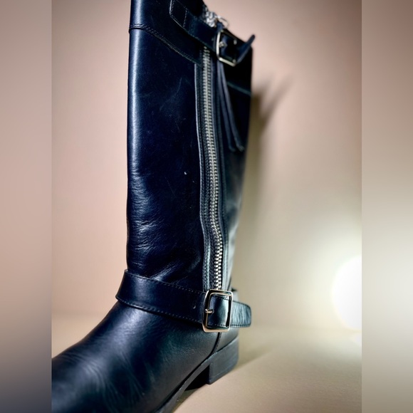 Coach Winslow Size 6 B Black Leather Riding Boots Zip Up Buckle - Picture 7 of 7